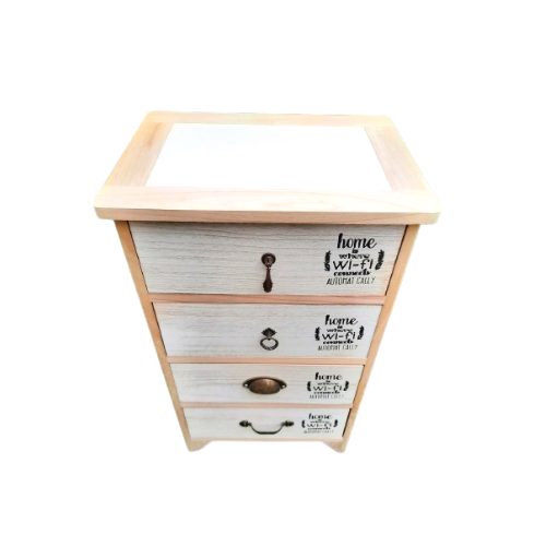 VELADOR OLIVER 100% MADERA 4 CAJONES - Imagen 4