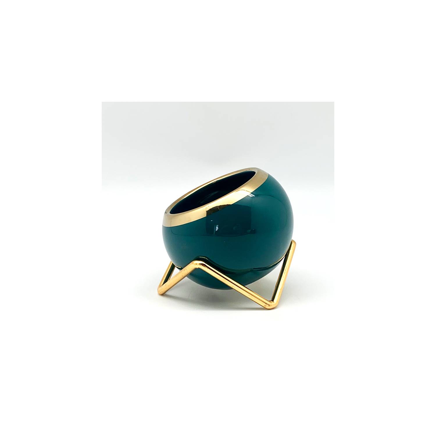 MACETA CON PEDESTAL DORADO - Imagen 3