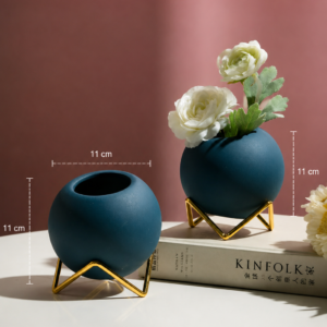 Esfera maceta con soporte metálico - Decoracion