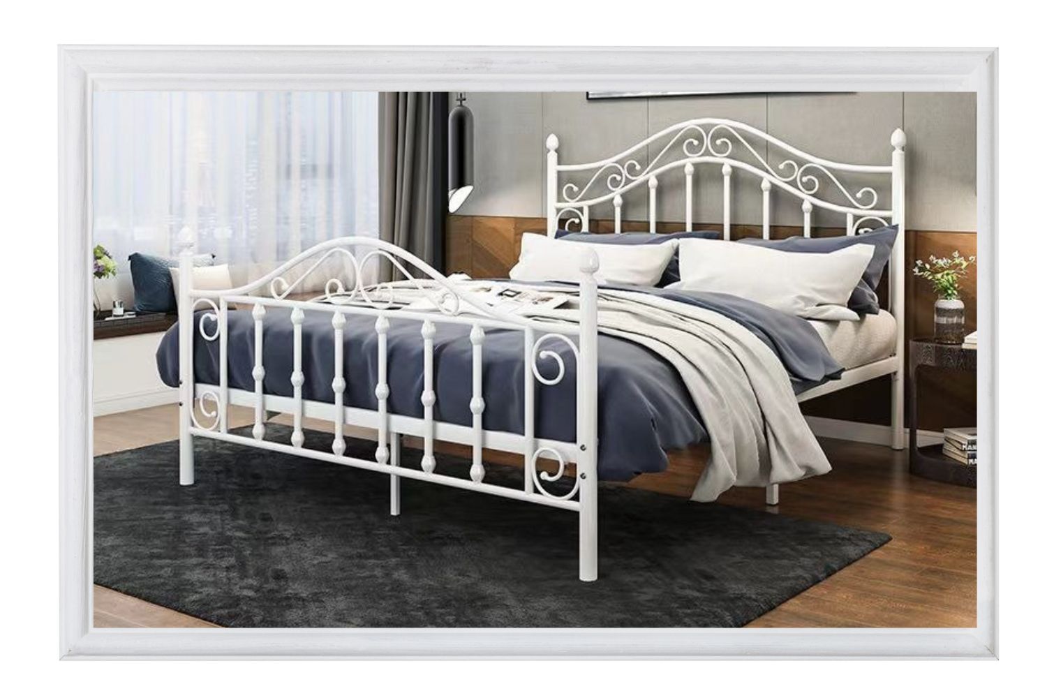 CAMA HIERRO FORJADO MODELO AMADEUS BLANCO 2 PLAZAS - Imagen 2