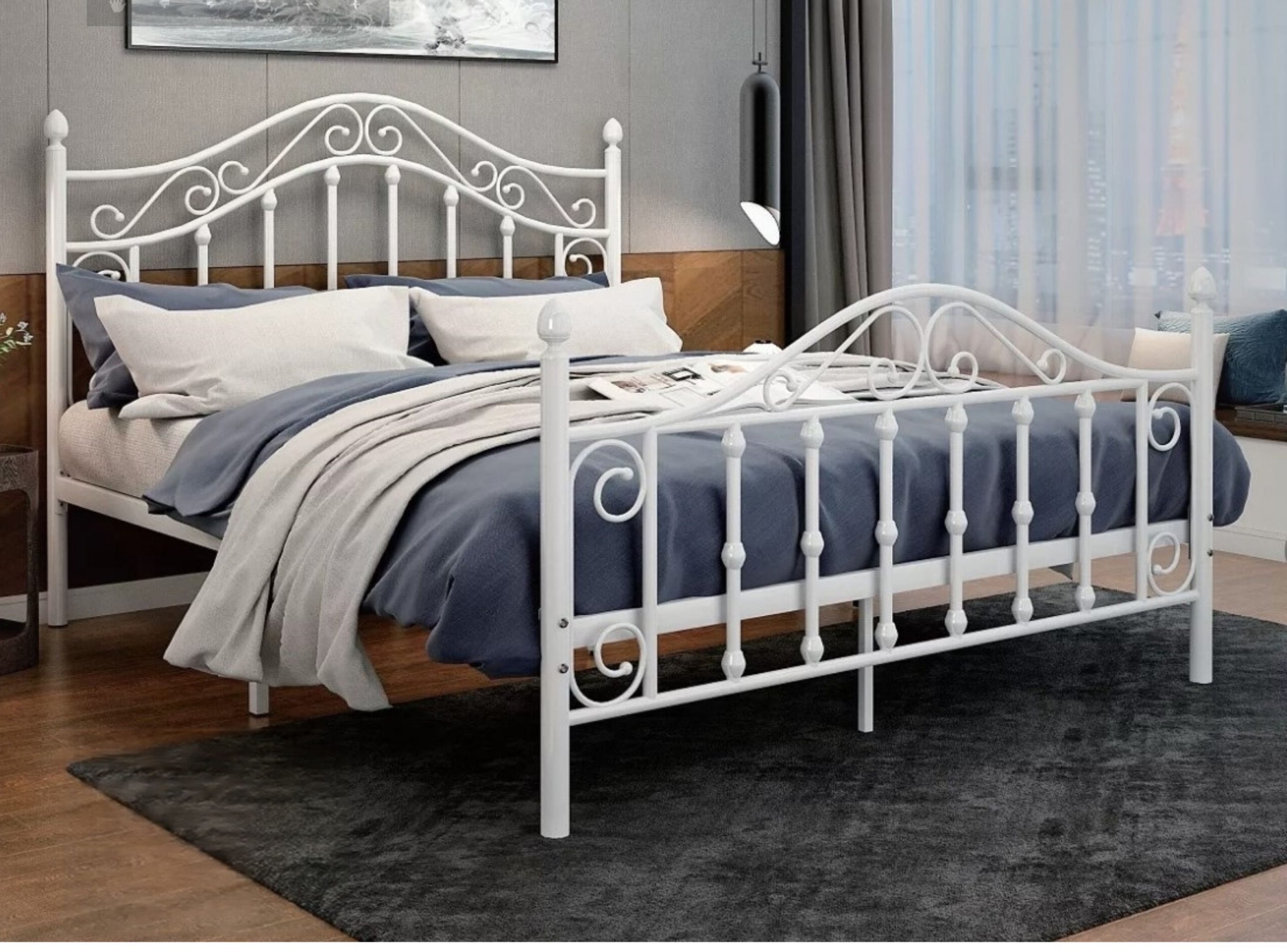 CAMA HIERRO FORJADO MODELO AMADEUS BLANCO 2 PLAZAS - Imagen 3