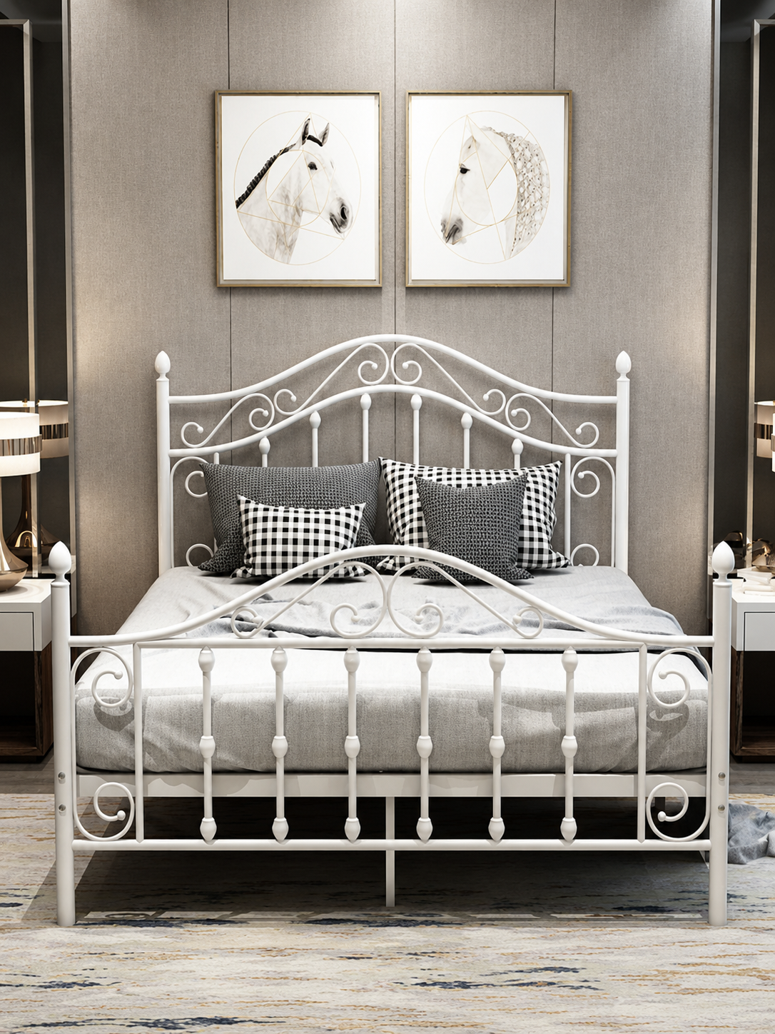 CAMA HIERRO FORJADO MODELO AMADEUS BLANCA 1 1/2 PLAZAS - Imagen 6