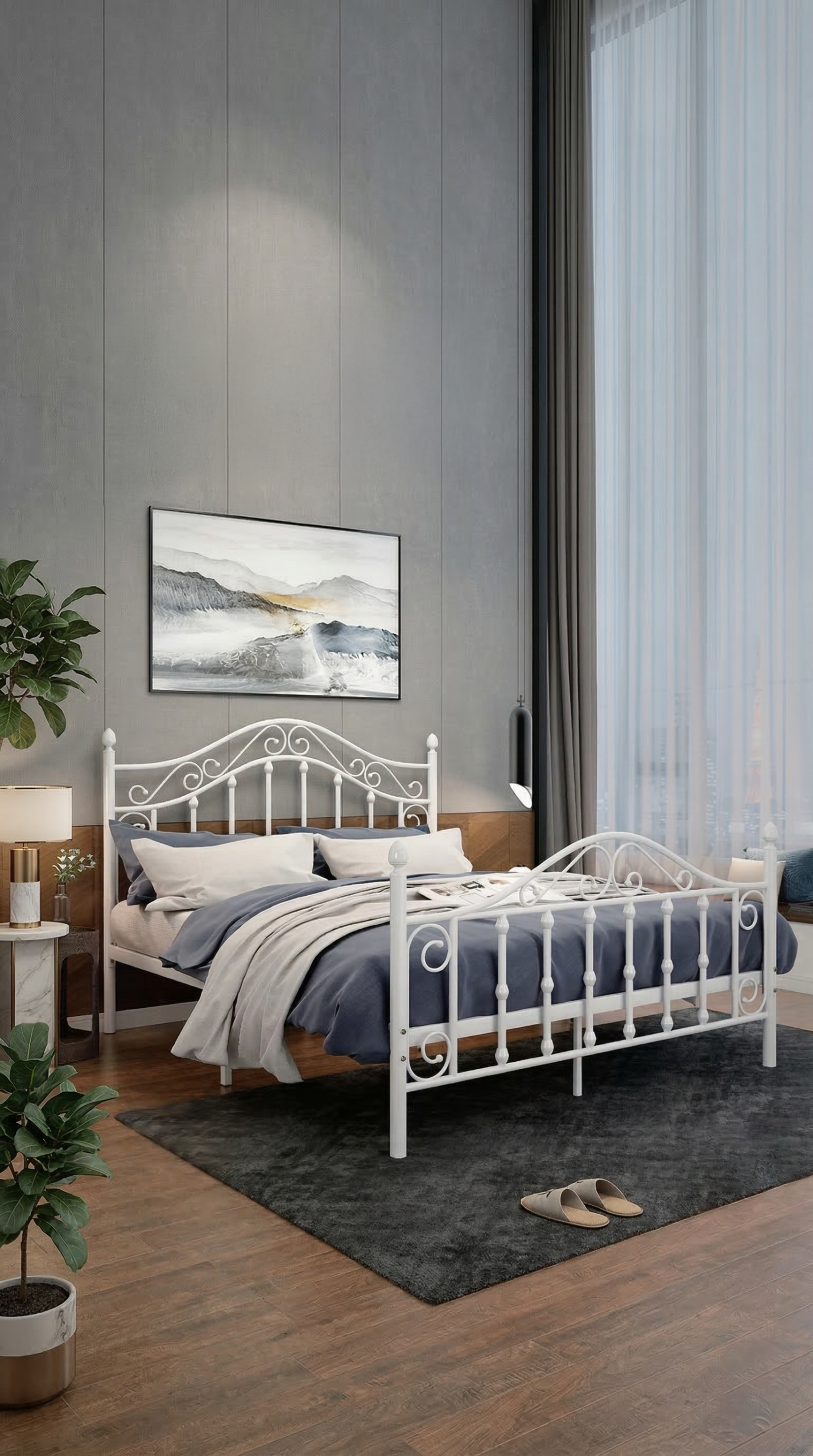 CAMA HIERRO FORJADO MODELO AMADEUS BLANCA 1 1/2 PLAZAS - Imagen 5