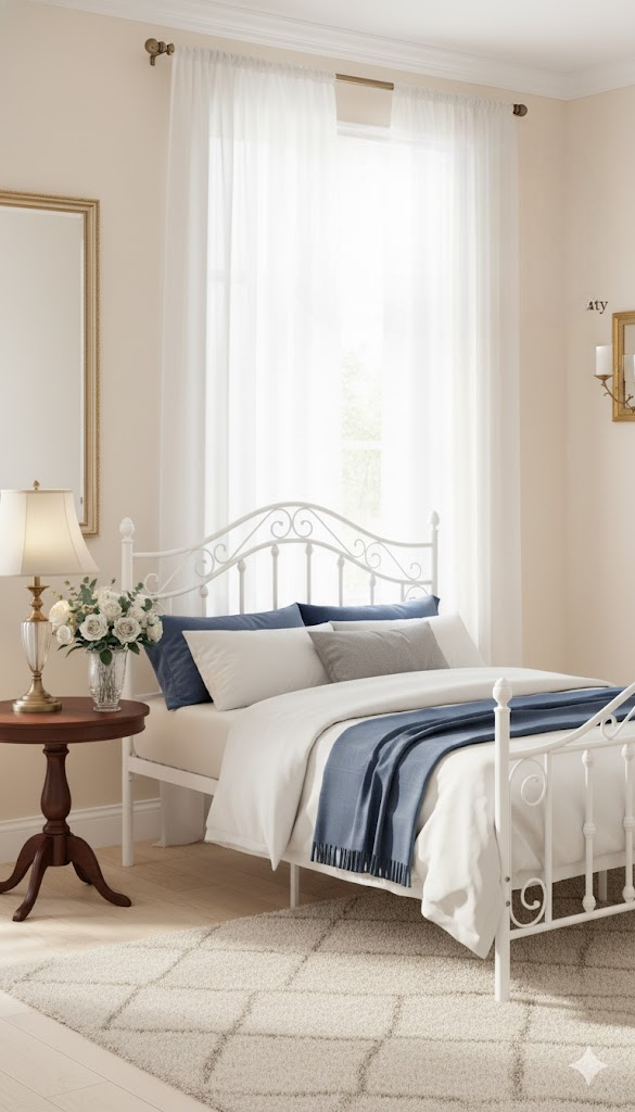 CAMA HIERRO FORJADO MODELO AMADEUS BLANCA 1 1/2 PLAZAS - Imagen 4
