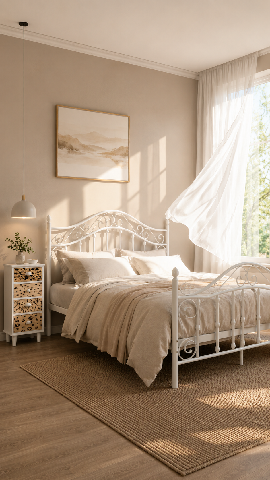 CAMA HIERRO FORJADO MODELO AMADEUS BLANCO 2 PLAZAS - Imagen 4