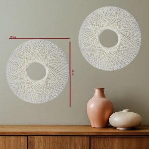 Rodela de Rafia para pared Blanca - Decoracion