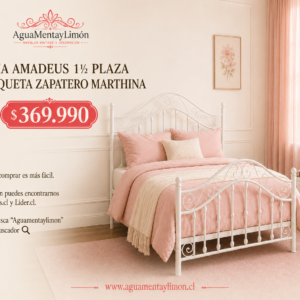 Cama Amadeus Blanca 1½ Plaza + Banqueta Zapatero Marthina